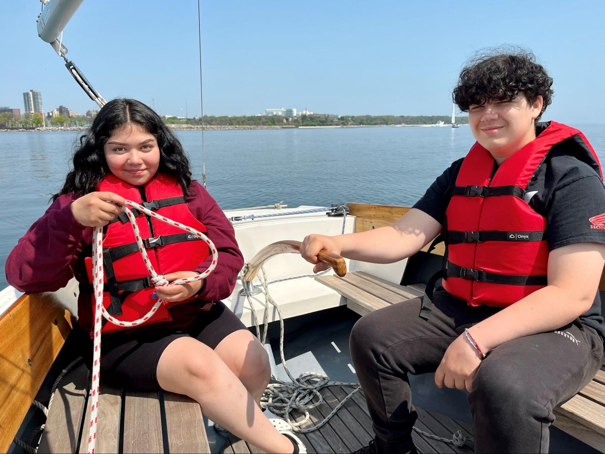 Girl enjoying a ride in an ensign